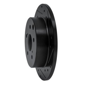 Lexus HS250H Brake Rotor (1) - Rear Right - R1 Concepts - Drilled & Slotted - Black - `06-`18